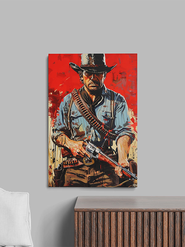 Arthur Morgan Inspired Wall Art β Rugged Western Portrait for Living Room & Game Room Decor