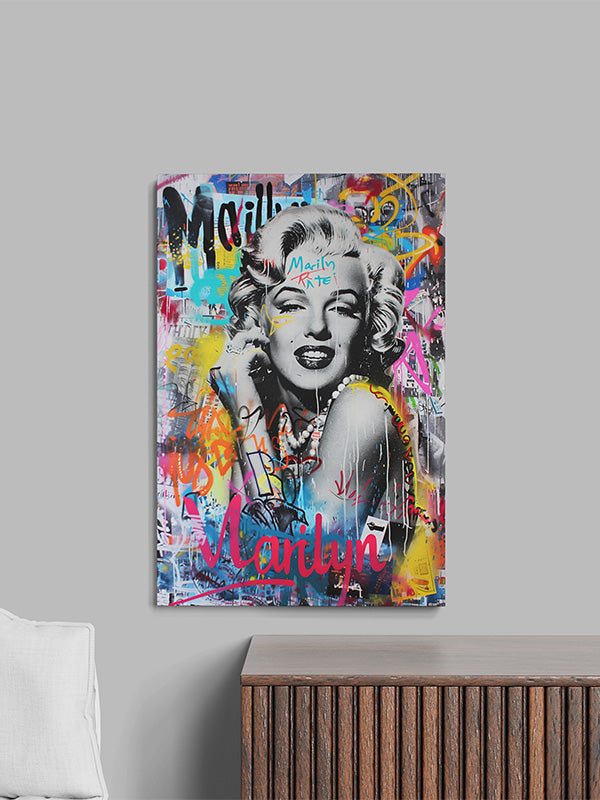 Marilyn Monroe Graffiti Wall Art β Colorful Street Art Style Canvas for Modern Living Rooms & Studios