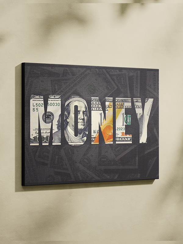 Money – A Visual Representation of Wealth Wall Art – Modern Financial Motivational Canvas