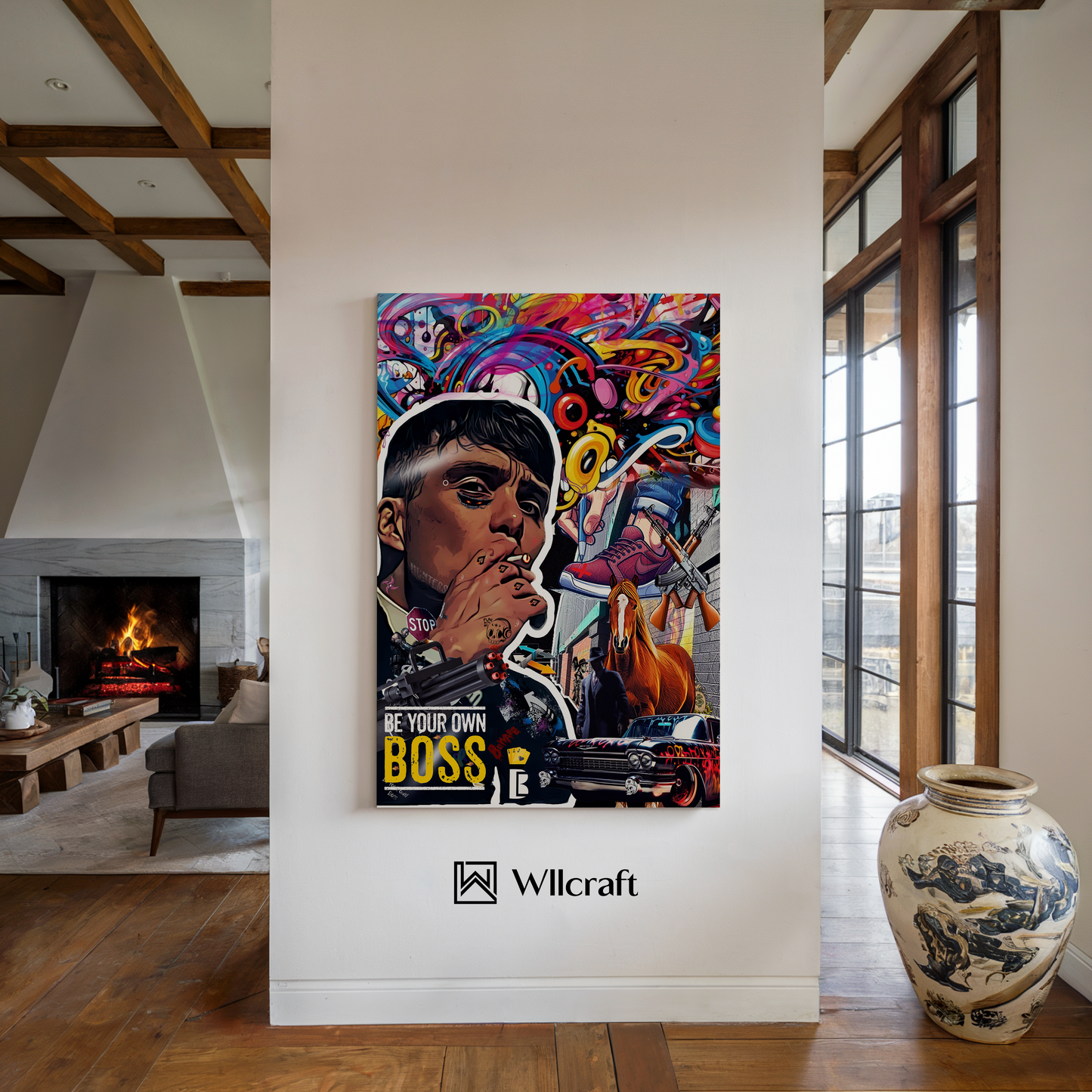 Mafia Graffiti – Thomas Tommy Shelby Wall Art – Bold Urban Street Style for Living Room & Bedroom