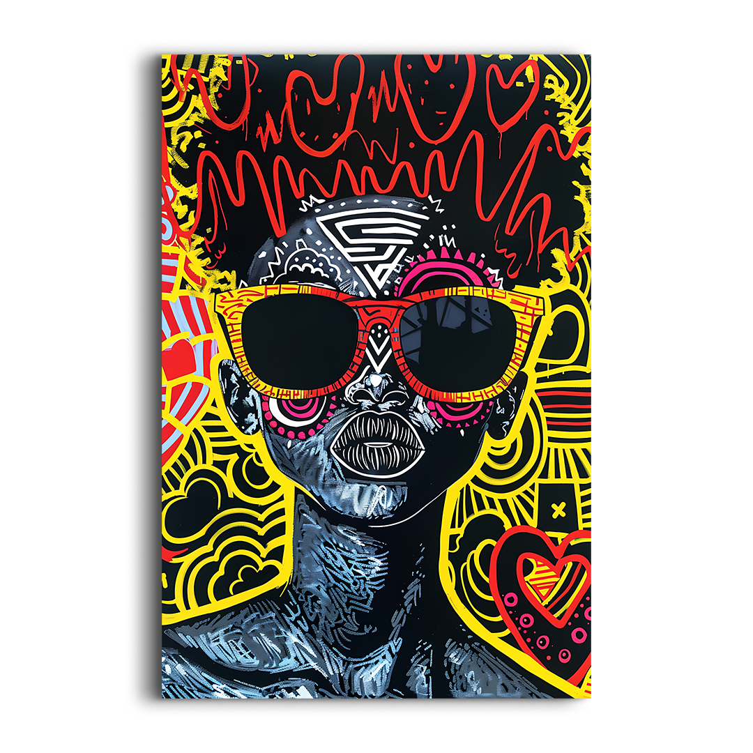 Cross Stitch Pattern African Graffiti Woman Canvas Art β Vibrant Cultural Urban Wall Decor