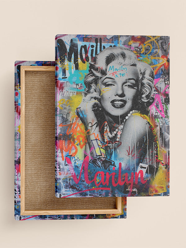 Marilyn Monroe Graffiti Wall Art β Colorful Street Art Style Canvas for Modern Living Rooms & Studios