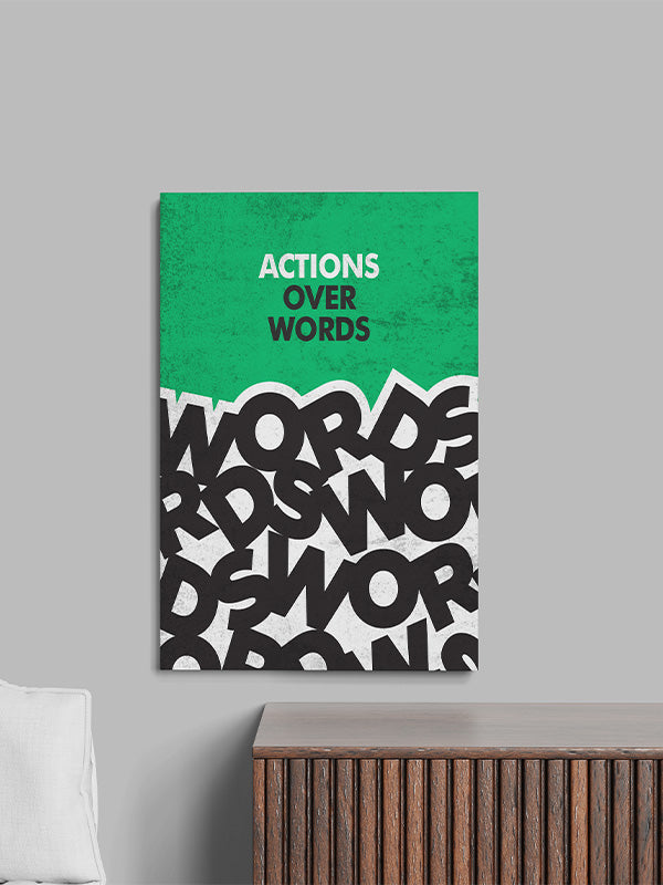 Action Over Words – Bold Motivational Wall Art for Hustlers & Leaders