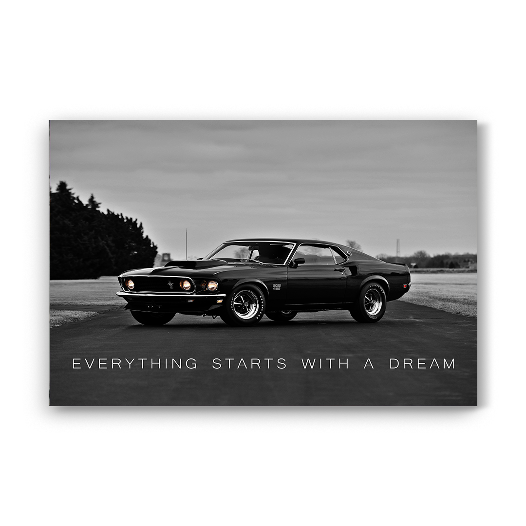 Everything Starts with a Dream – Inspirational Quote Wall Art for Home, Office & Creative Spaces