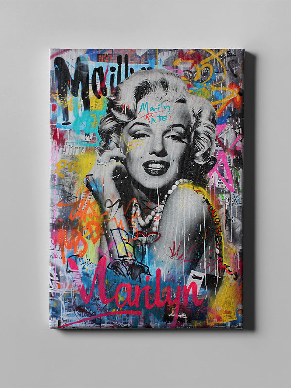 Marilyn Monroe Graffiti Wall Art β Colorful Street Art Style Canvas for Modern Living Rooms & Studios
