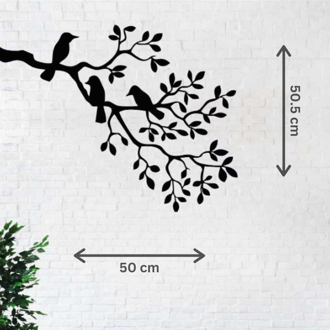 Whimsical Perch Bird On The Branch Wood Wall Decor