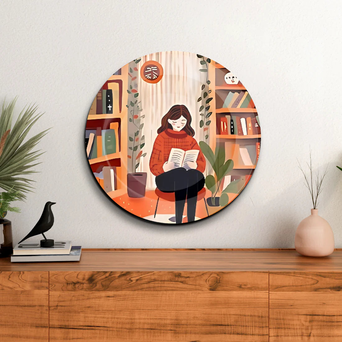 Home Library Ceramic Wall Plate Home Décor