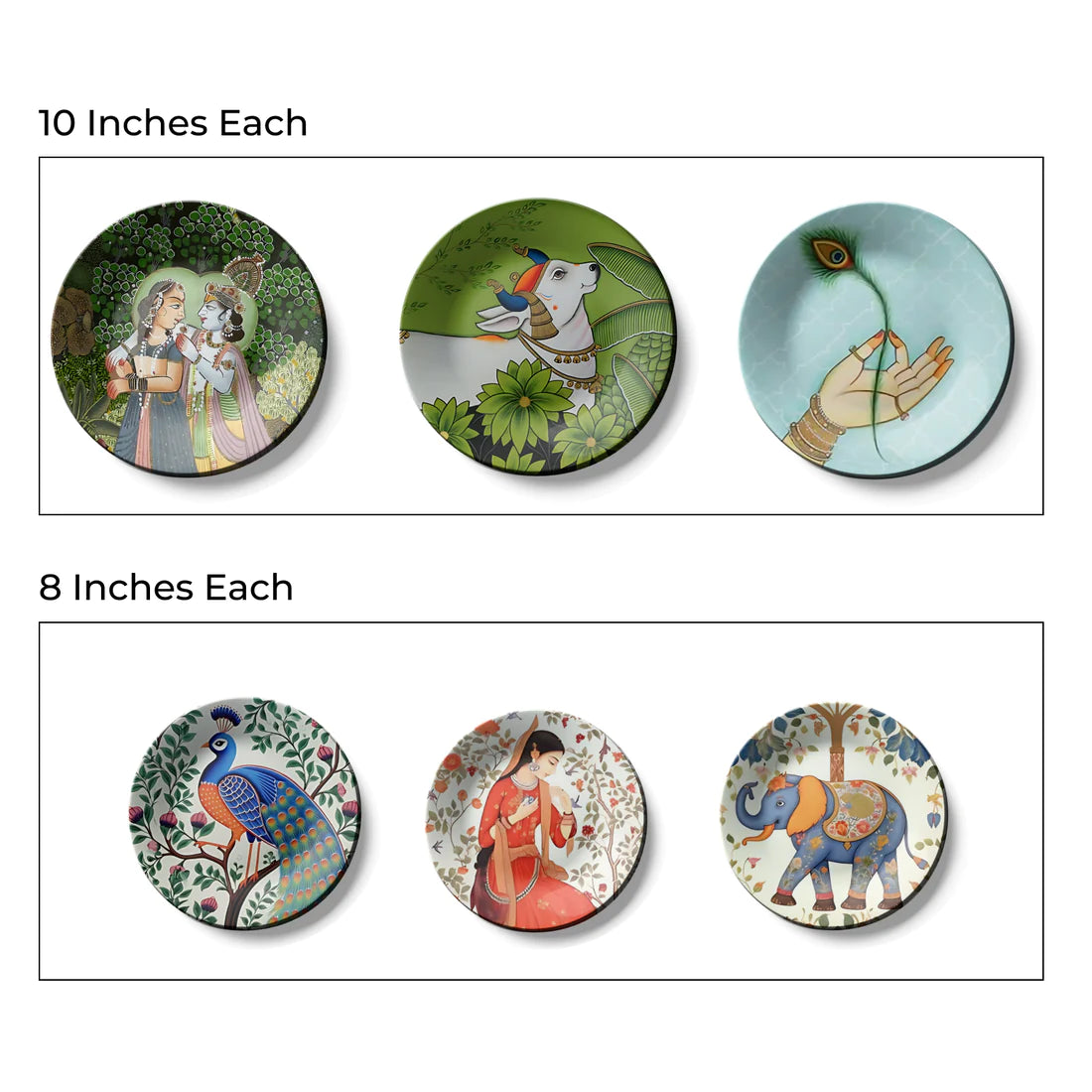 Set of 6 Ancient India Wall Plates Home Décor