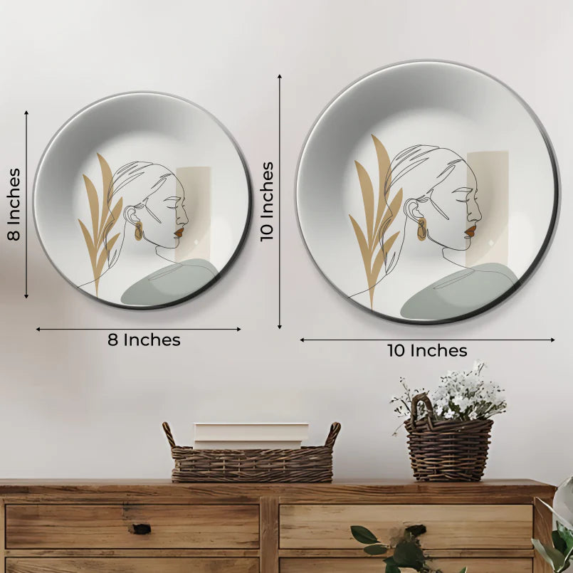Set of 5 Boho Women Wall Plates Art Wall Décor