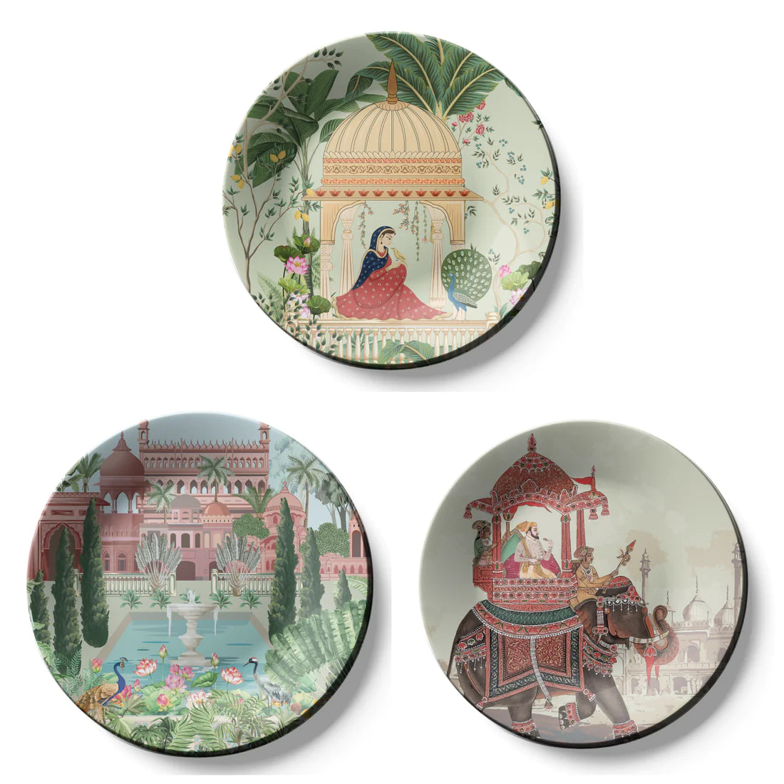 Set of 3 Indian Kingdom Wall Plates Décor