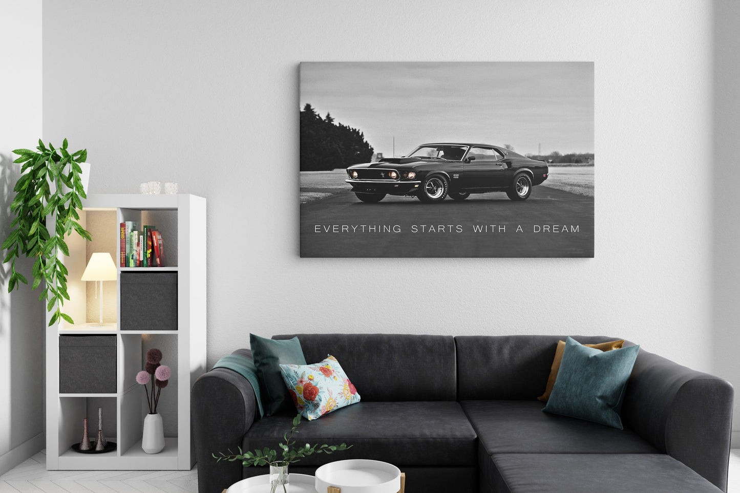 Everything Starts with a Dream – Inspirational Quote Wall Art for Home, Office & Creative Spaces