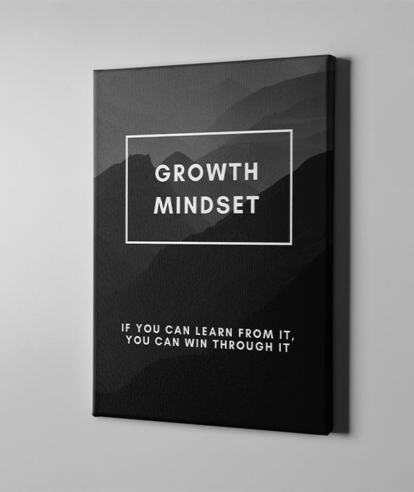 Growth Mindset – Inspirational Typography Wall Art for Learning & Success
