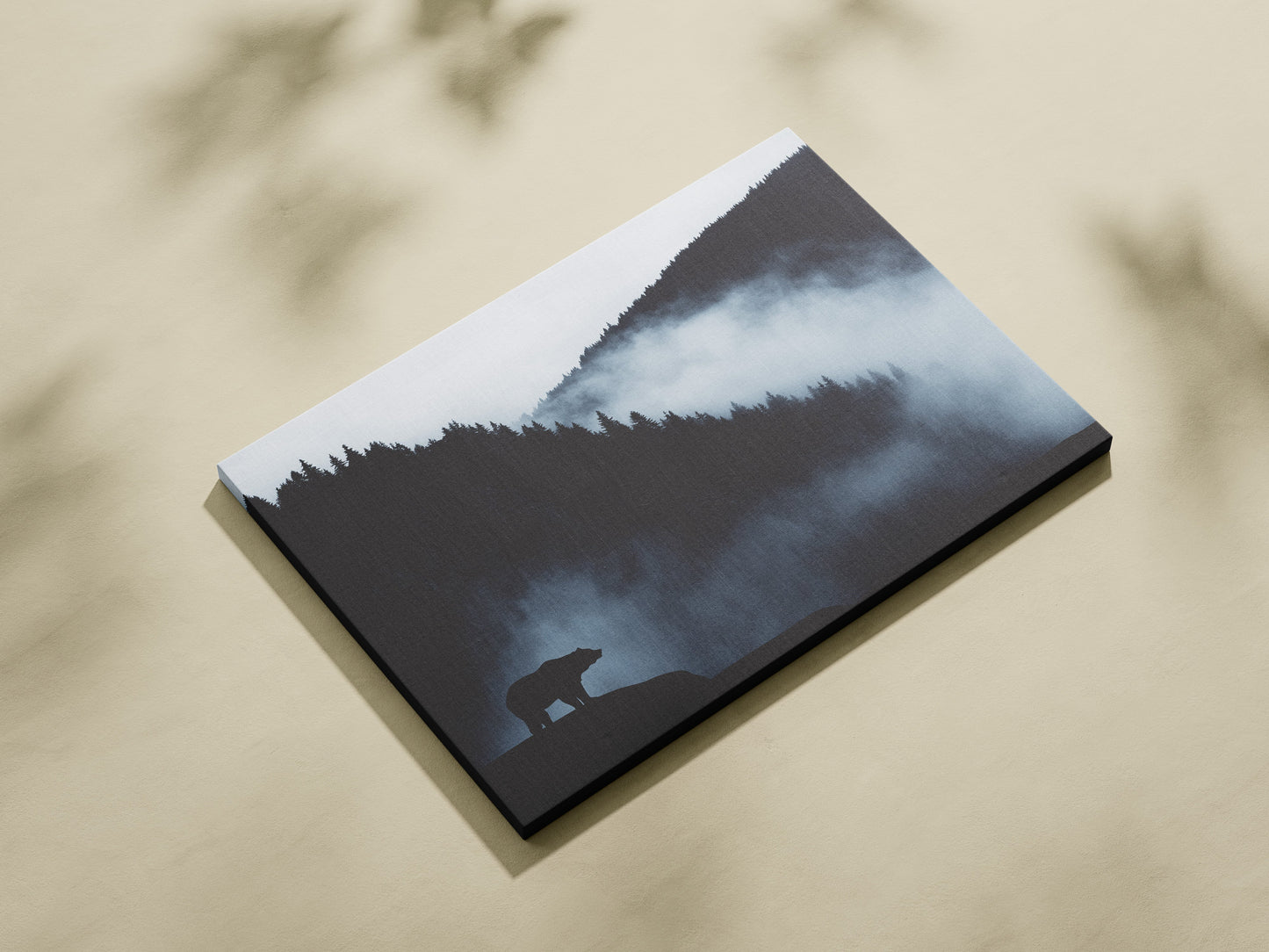 Bear On Cliff Wall Art – Majestic Wildlife Canvas for Living Room & Nature-Inspired Decor