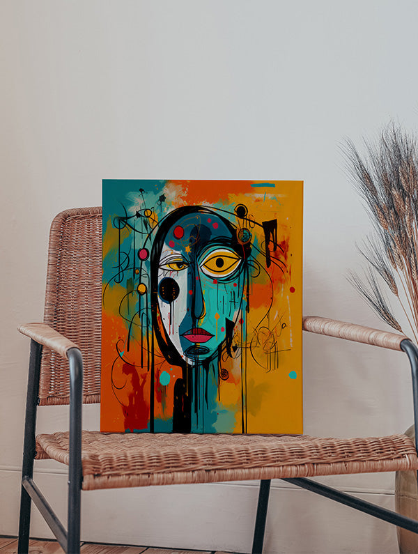 Unique Face Portrait – Abstract Modern Face Art for Living Room, Bedroom & Office Walls