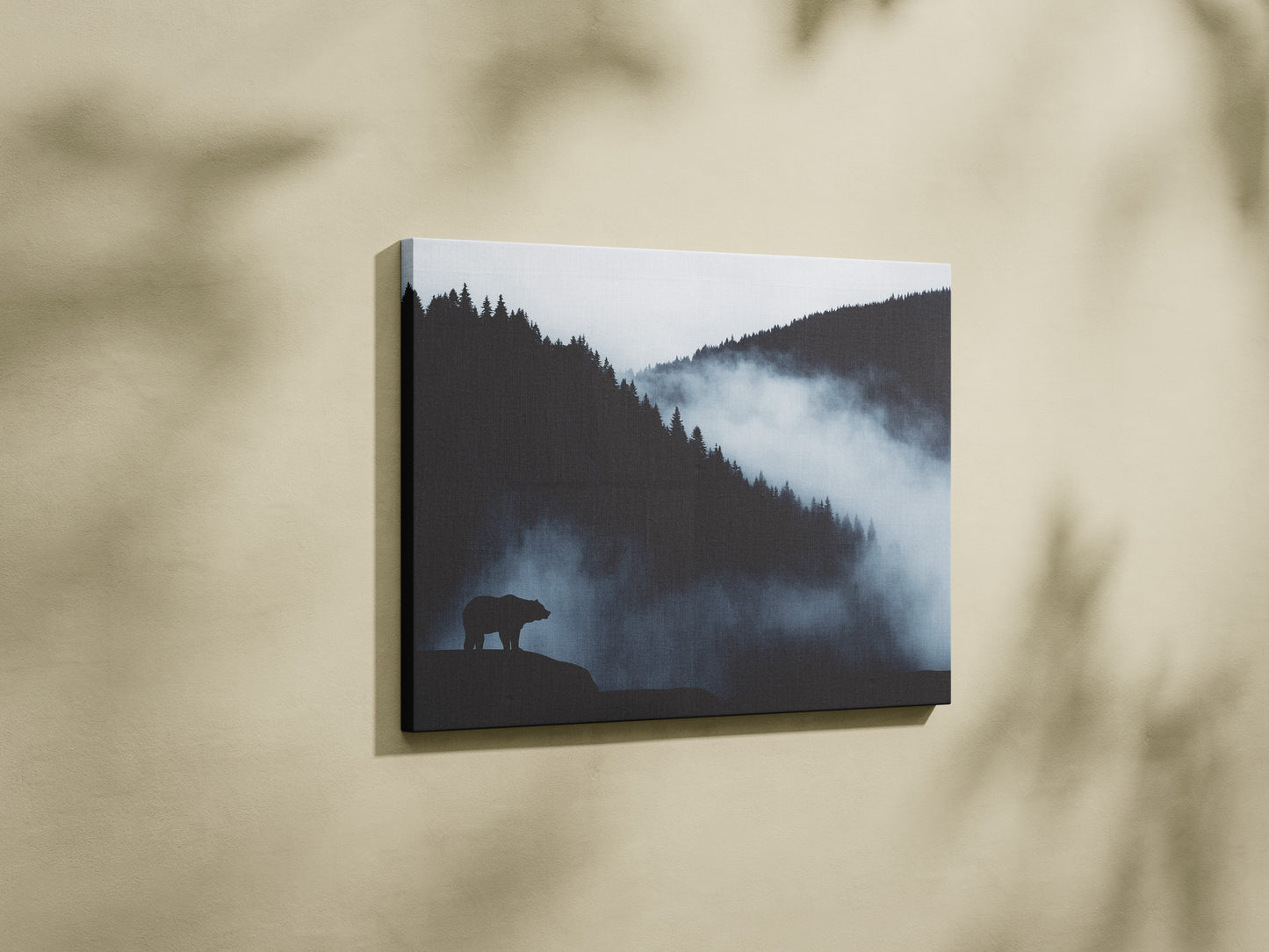 Bear On Cliff Wall Art – Majestic Wildlife Canvas for Living Room & Nature-Inspired Decor