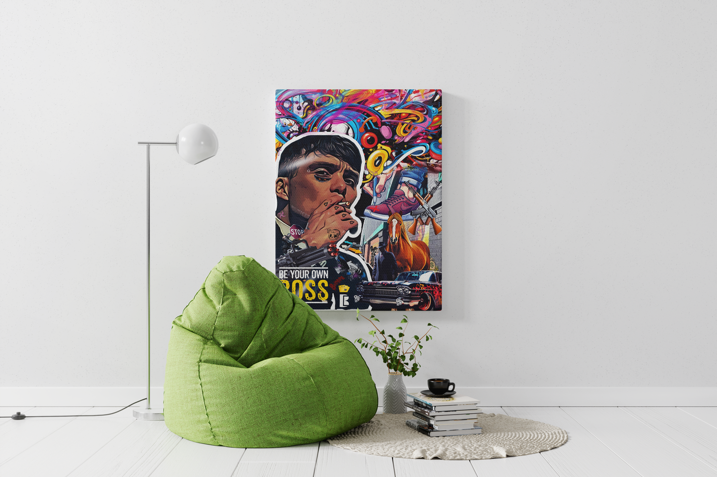 Mafia Graffiti – Thomas Tommy Shelby Wall Art – Bold Urban Street Style for Living Room & Bedroom