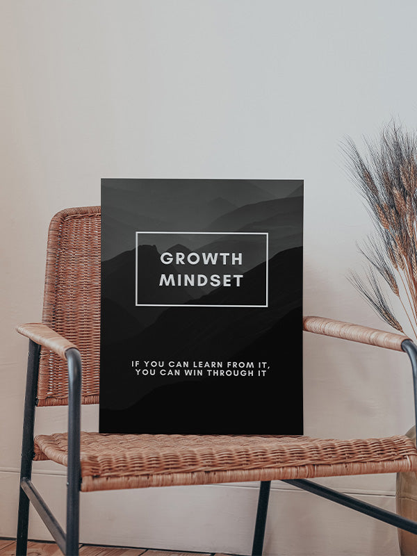 Growth Mindset – Inspirational Typography Wall Art for Learning & Success