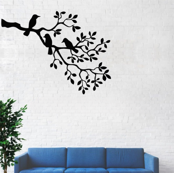 Whimsical Perch Bird On The Branch Wood Wall Decor