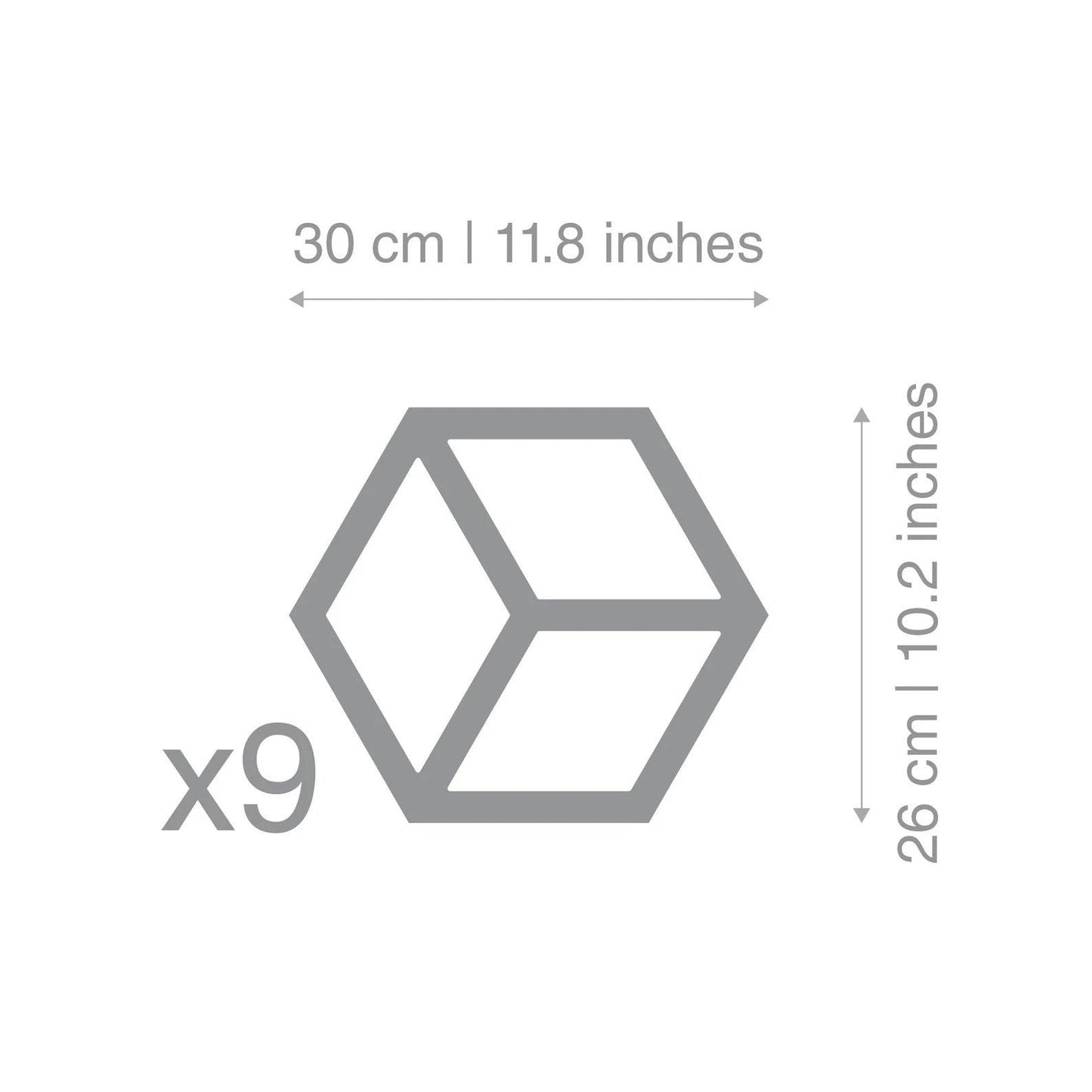 HexaReflect Harmony (SET OF 9) 3D Hexagons Mirror Wood Wall Decor