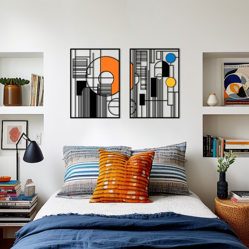 Abstract Modern Shapes Decorative Wood Wall Decor