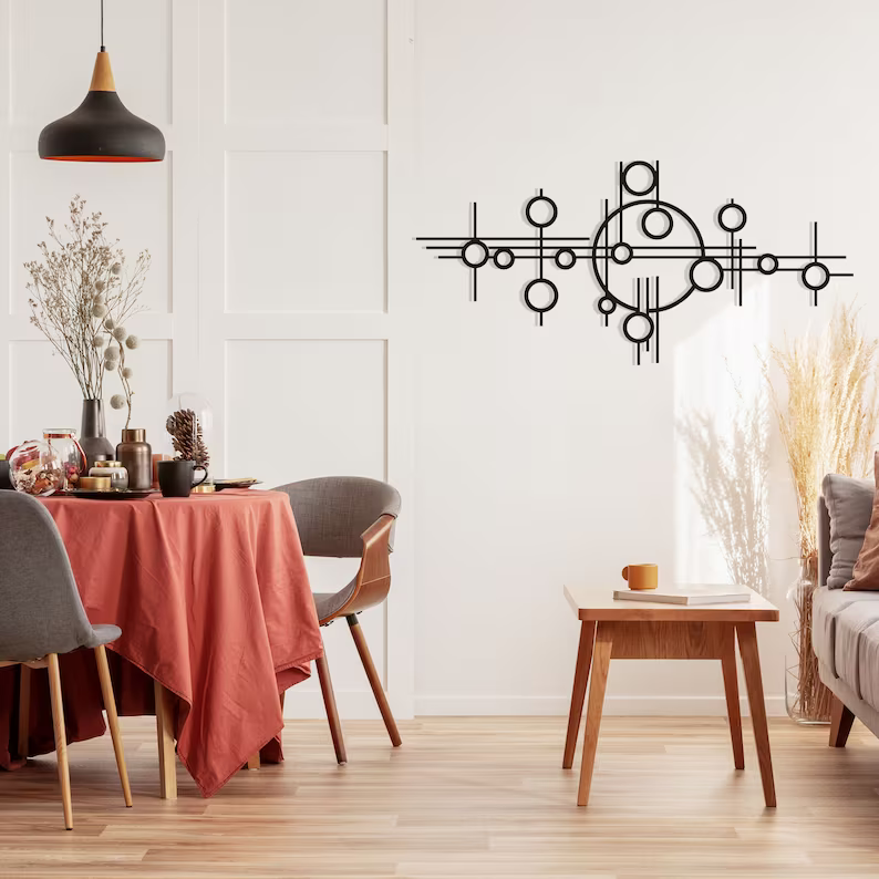 Abstract Geometric Lines Decorative Wood Wall Decor