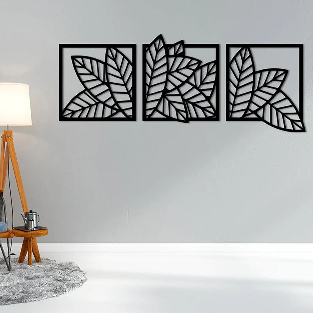 Foliage Harmony Leaf - 3 Panel Set Wood Wall Decor