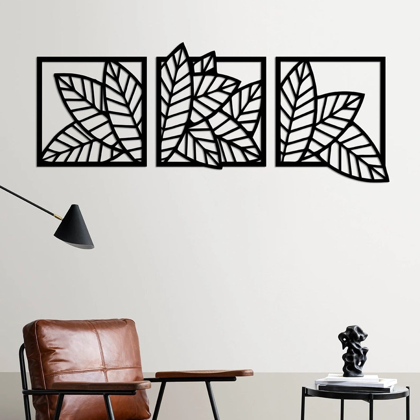 Foliage Harmony Leaf - 3 Panel Set Wood Wall Decor