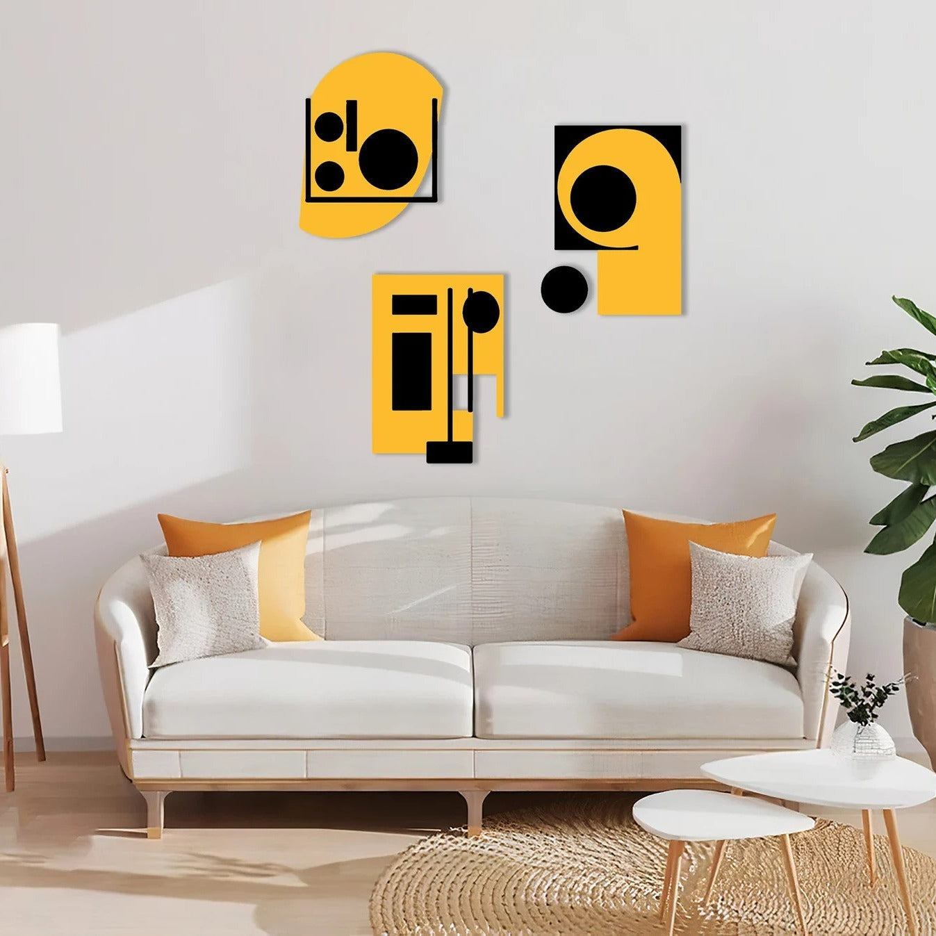 Boho Fusion Geometric Wall Hanging Set - 3-Panel Wall Decor