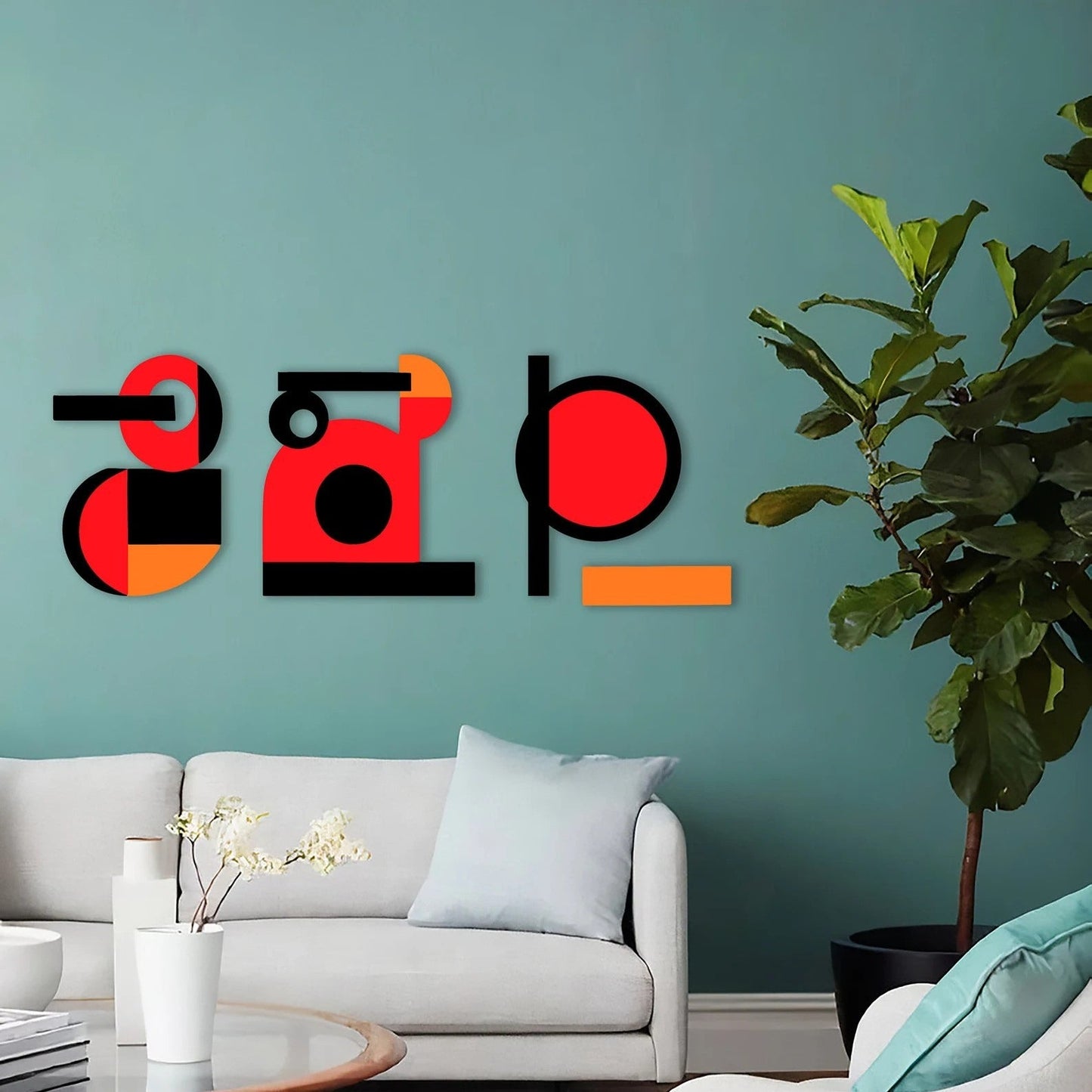 Bauhaus Blend Set of 3 Functional Wood Wall Decor