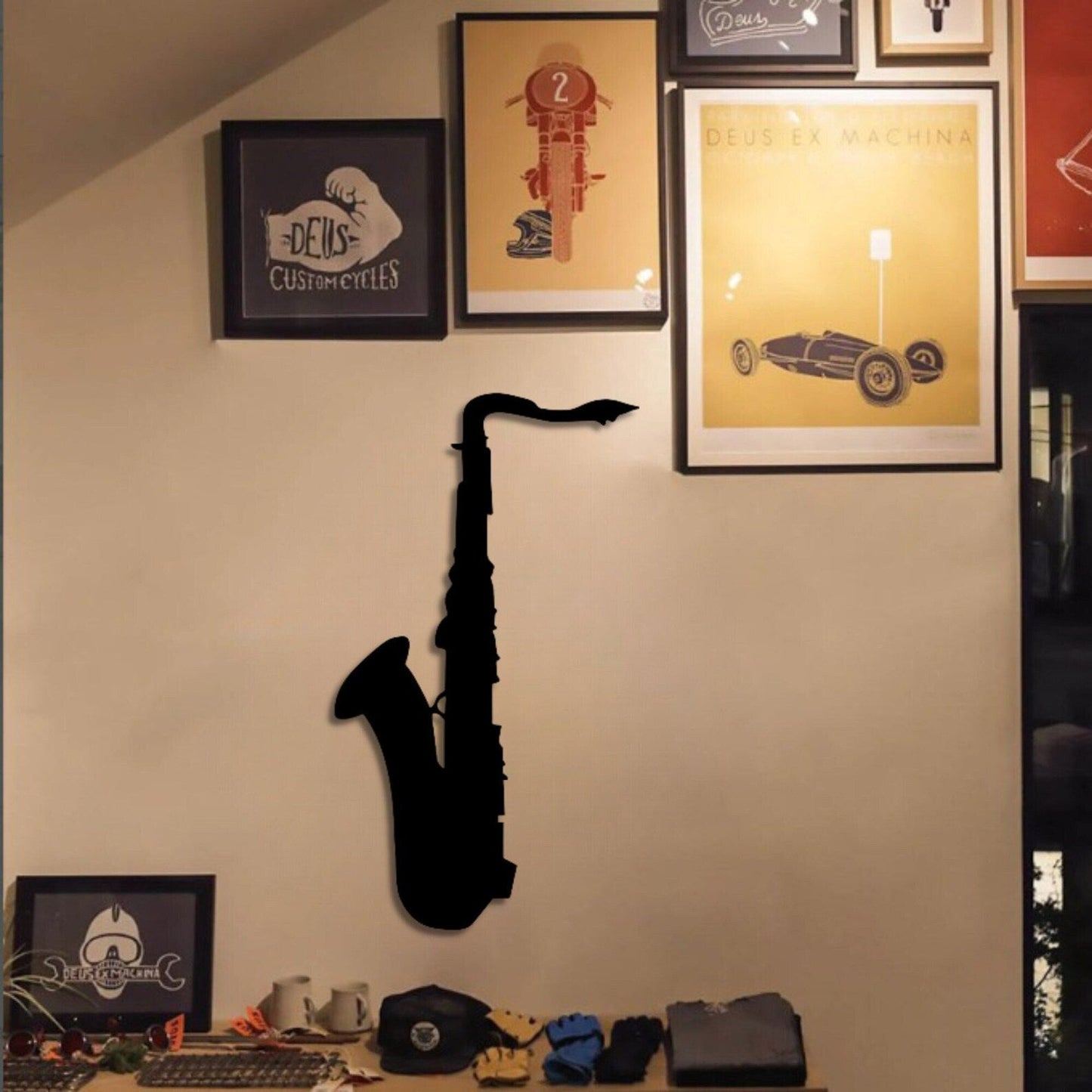 Melodic Muse Handcrafted Saxophone Serenade Wood Wall Decor