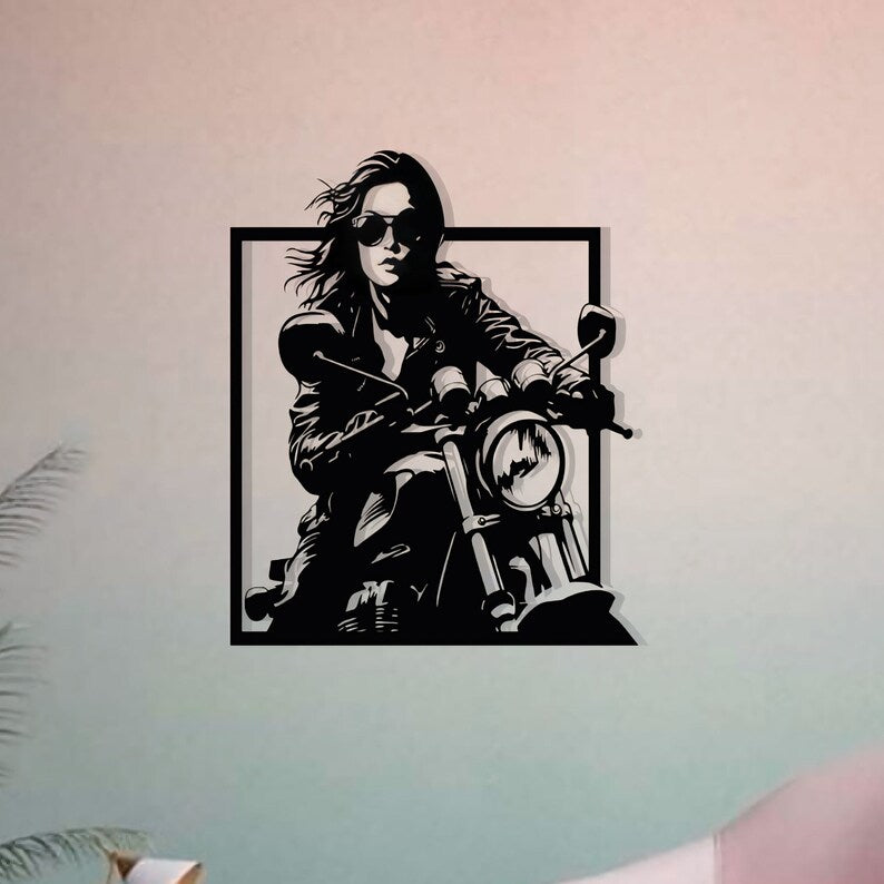 Bike Babes Wood Wall Decor