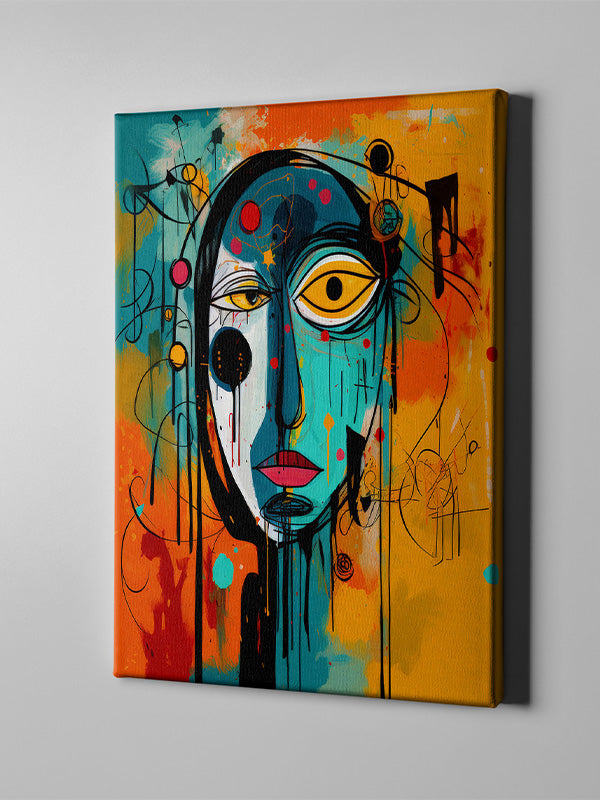 Unique Face Portrait – Abstract Modern Face Art for Living Room, Bedroom & Office Walls