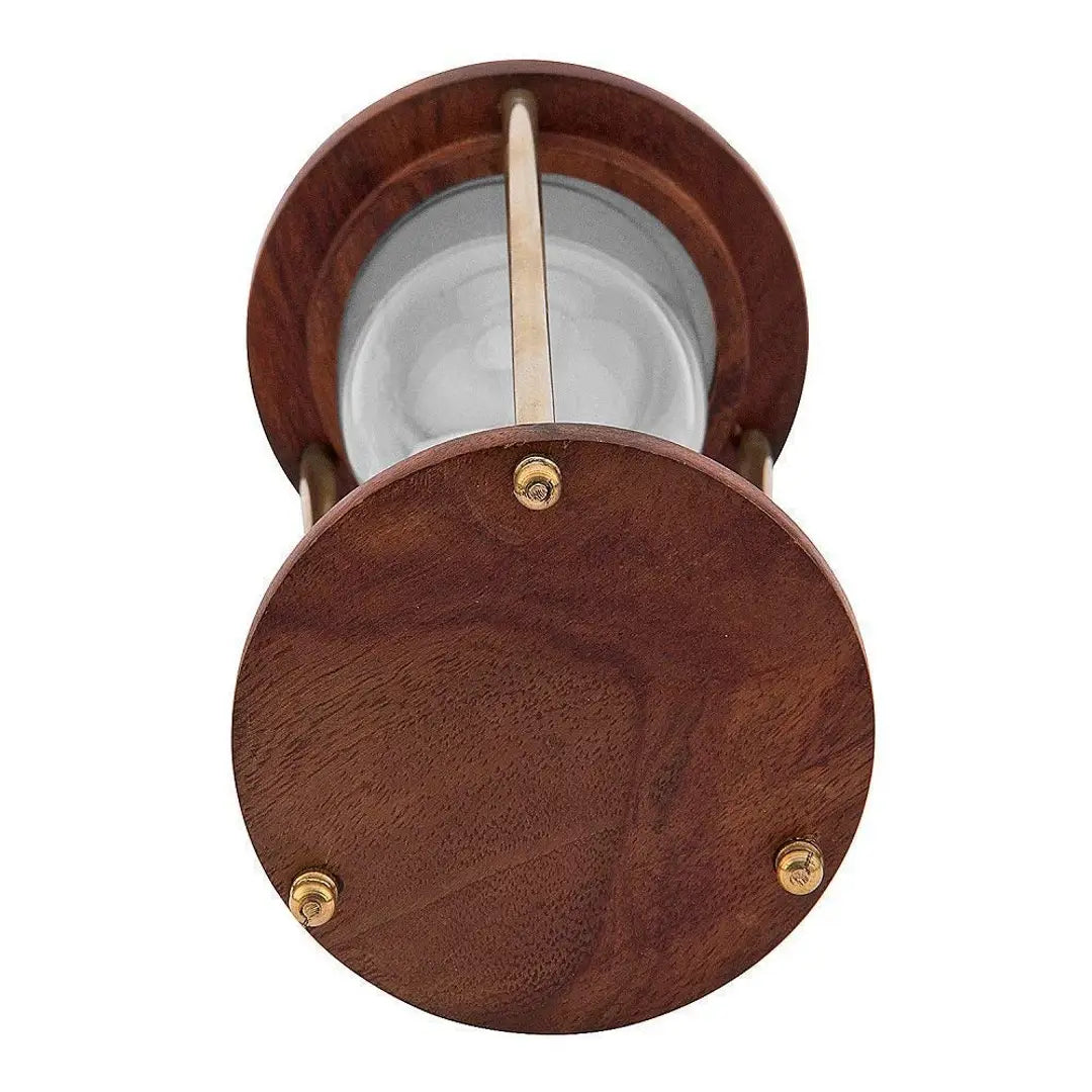 Kartique Wooden and Brass Sand Timer Hour Glass Sandglass Clock Ideal for Exercise Tea Making Antique Nautical D?cor Theme Height 6 Inches 5 Minutes