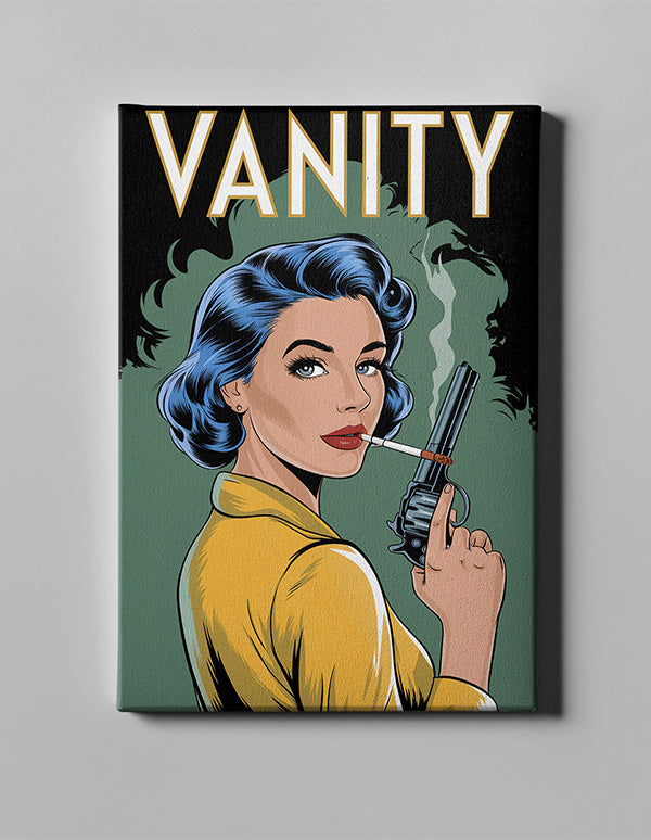 Vanity Wall Art – Bold Feminine Portrait Canvas Print for Modern Interiors
