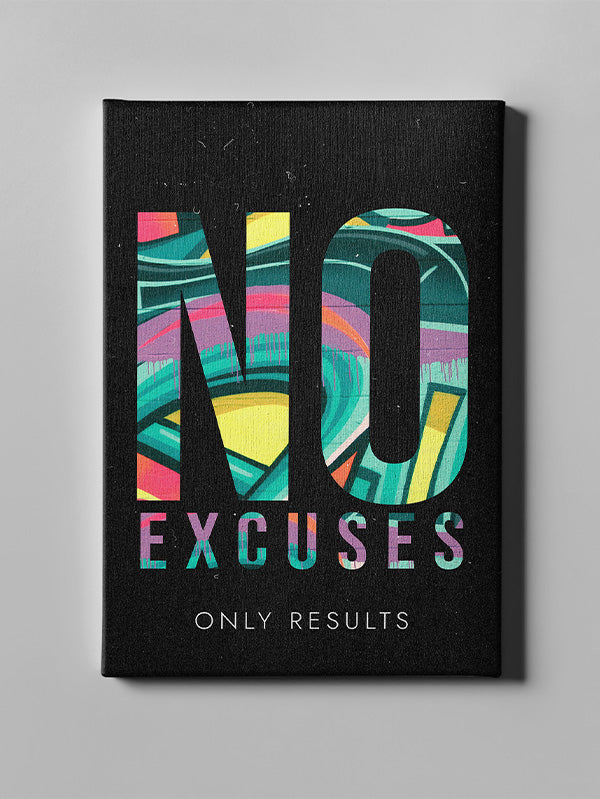 Only Result – No Excuses Motivational Wall Art for Office & Gym