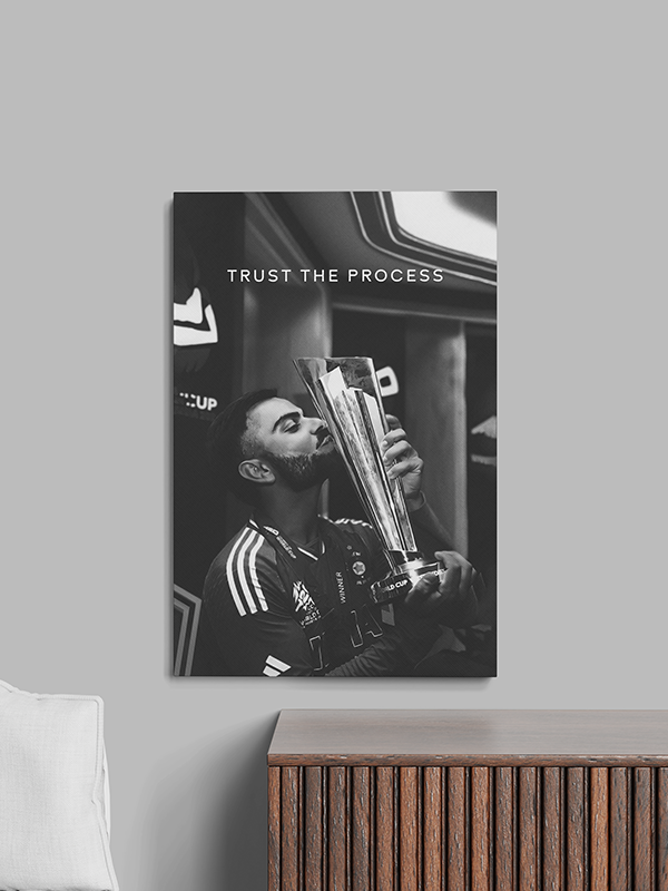 Virat Kohli Trust the Process – Motivational Sports Wall Art for Athletes & Leaders