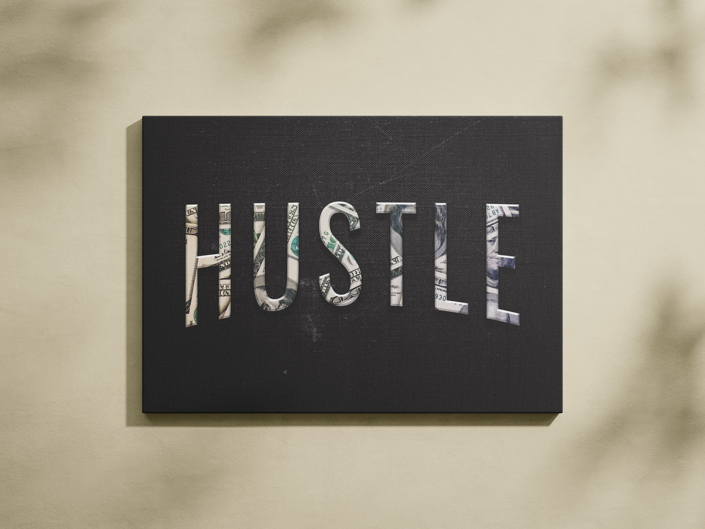 Hustle – Motivational Typography Wall Art for Office & Living Room
