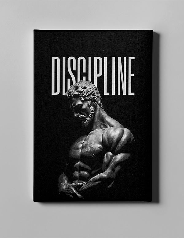 Discipline Wall Art – Minimalist Motivational Quote Canvas for Office, Gym, or Study Room