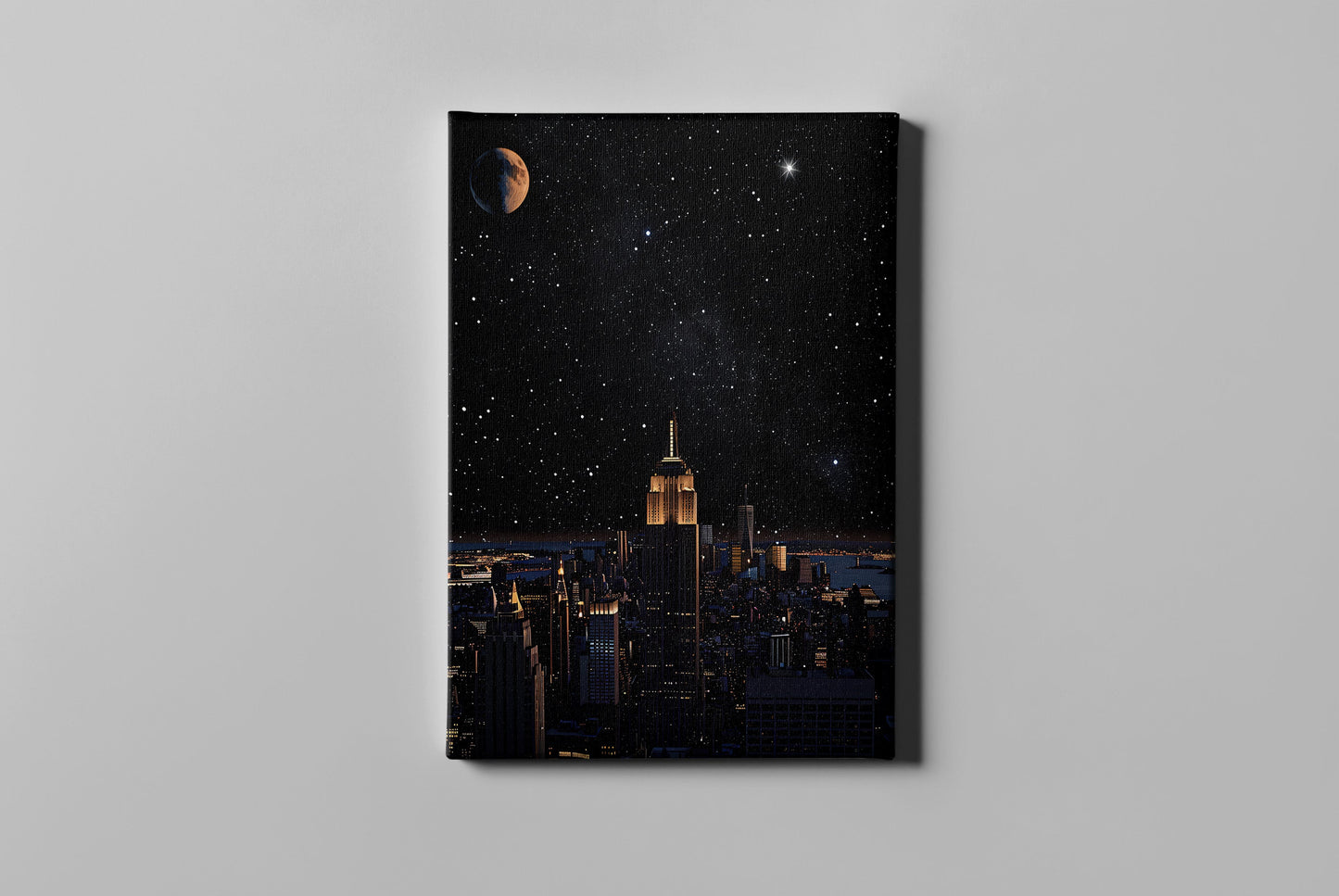Night City Scene Canvas Art – Vibrant Urban Skyline Wall Decor for Living Room & Office