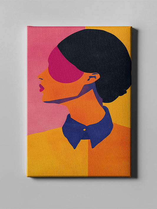 Vibrant Silhouette – Bold Red & Orange Profile Abstract Wall Art for Modern Living Spaces
