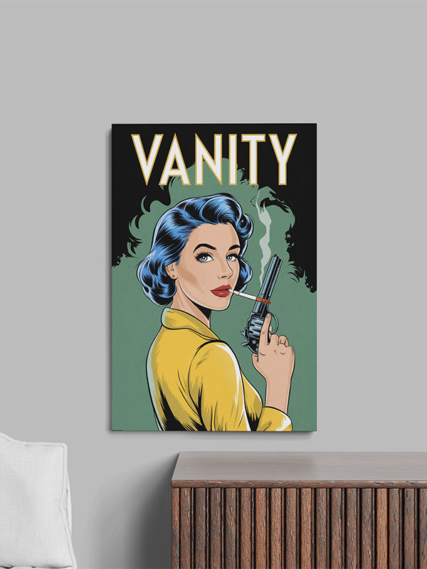 Vanity Wall Art – Bold Feminine Portrait Canvas Print for Modern Interiors
