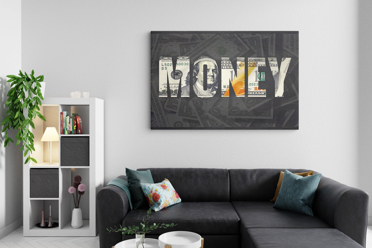 Money – A Visual Representation of Wealth Wall Art – Modern Financial Motivational Canvas