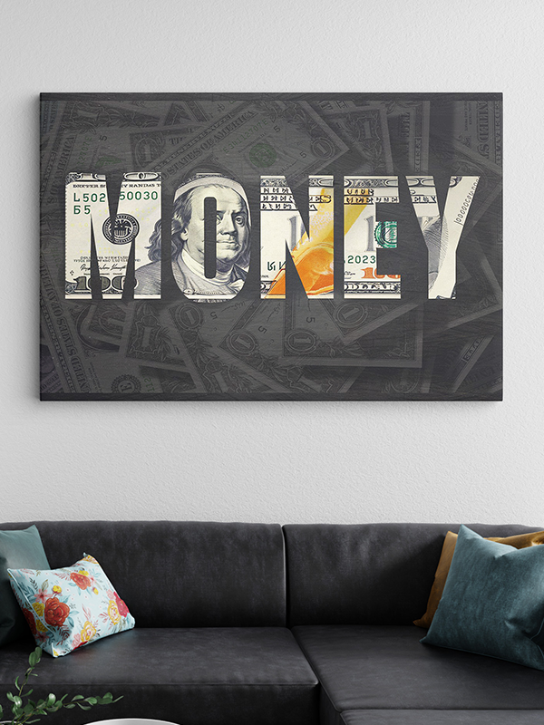 Money – A Visual Representation of Wealth Wall Art – Modern Financial Motivational Canvas