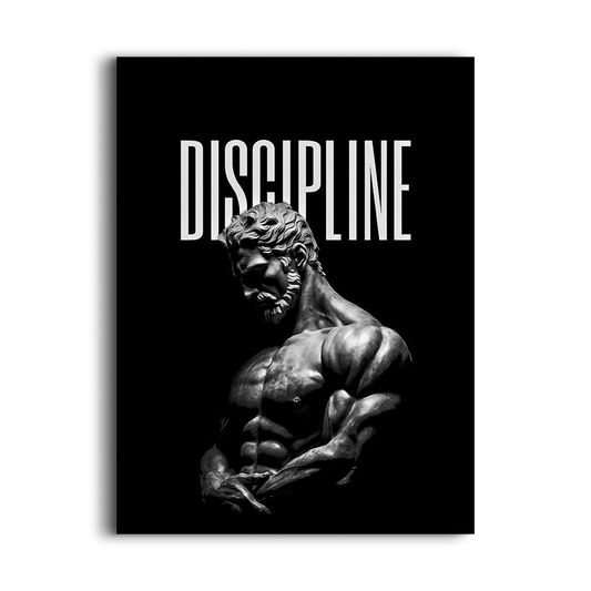 Discipline Wall Art – Minimalist Motivational Quote Canvas for Office, Gym, or Study Room