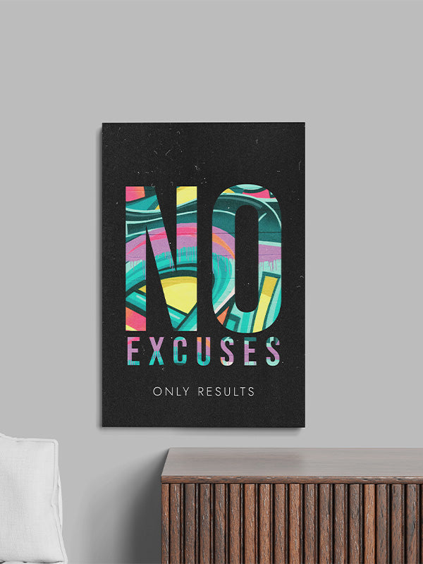Only Result – No Excuses Motivational Wall Art for Office & Gym