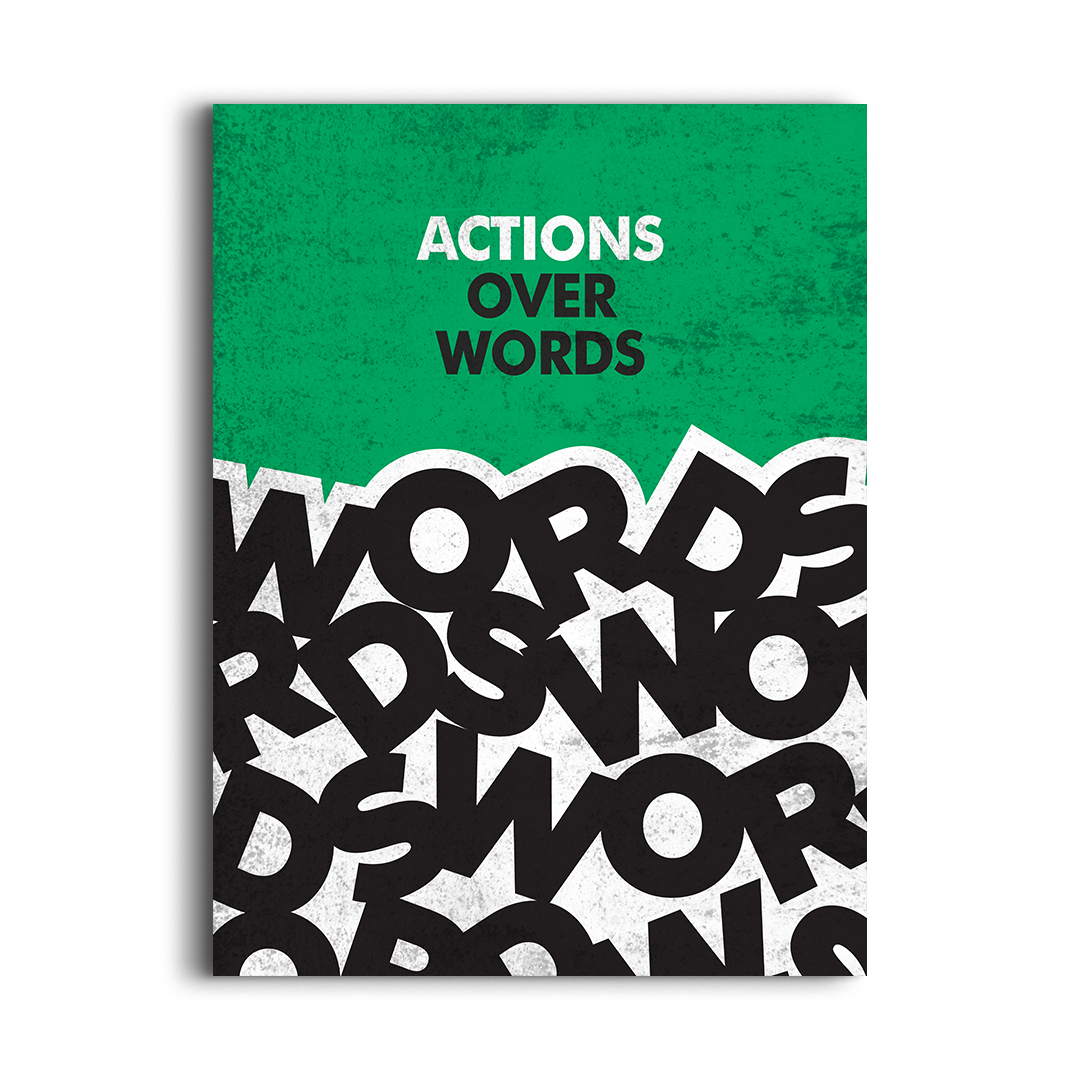 Action Over Words – Bold Motivational Wall Art for Hustlers & Leaders