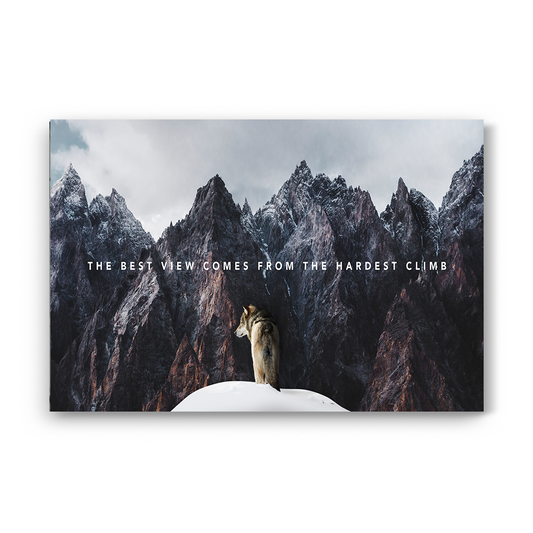 Best View Comes From The Hardest Climb – Inspirational Motivational Wall Art