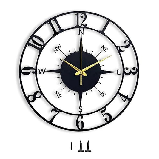 Luxury Designer Stylish Black Round Dial Wall Clock