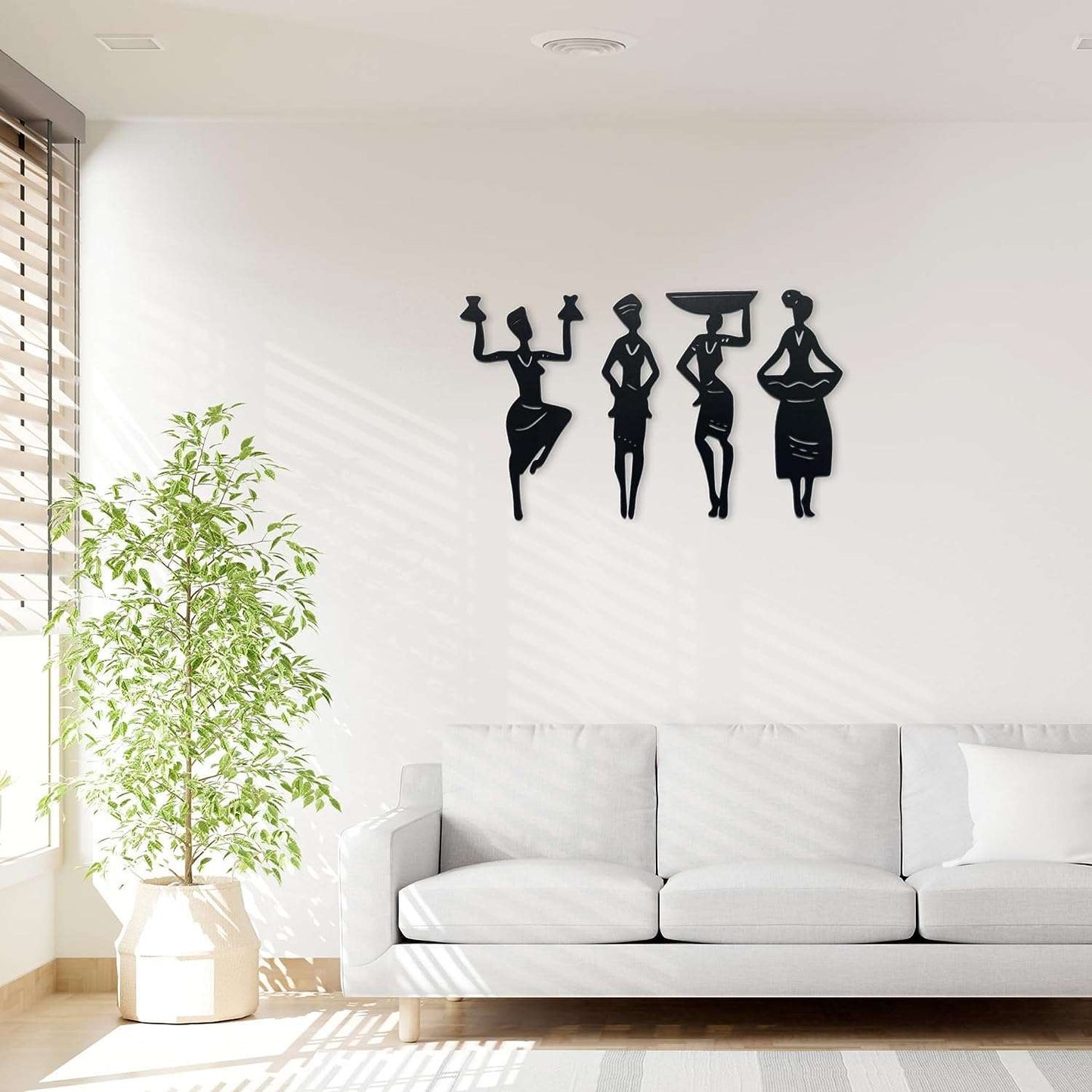 3D 4 Pieces Tribal Women Art Panel Frame