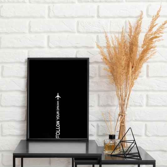 “Follow Your Dreams” Motivational Wall Art – A3 Size Inspirational Quote Frame